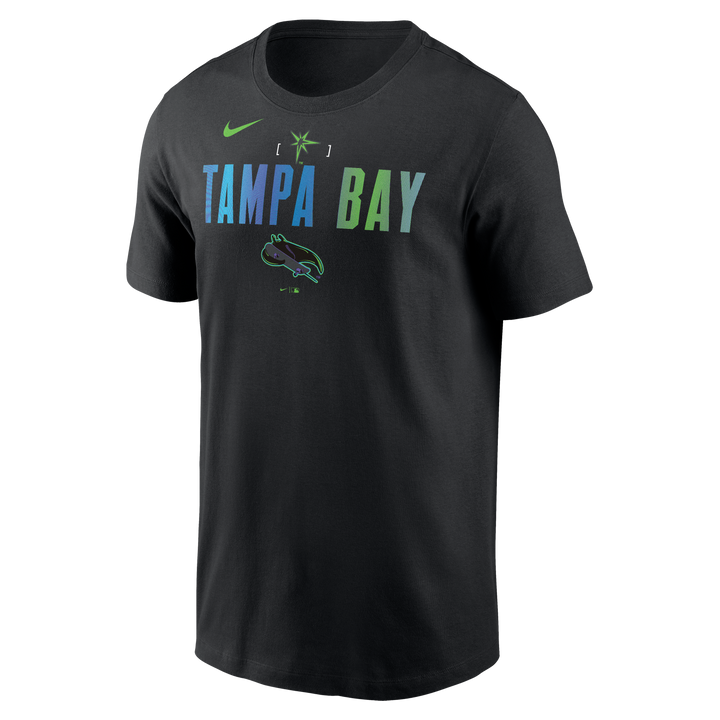 Rays Men's Nike Black City Connect Tampa Bay Burst Skate Gradient T-Shirt