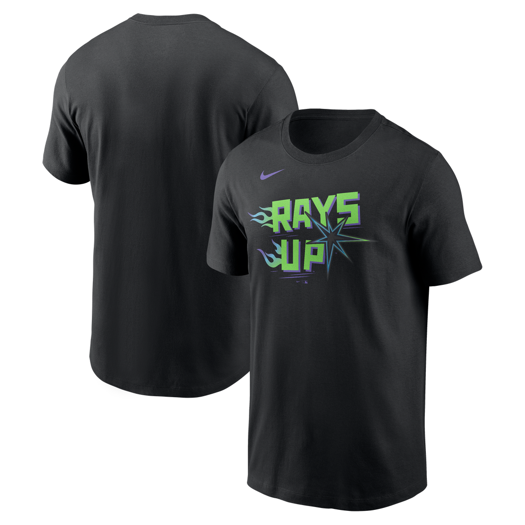 Rays Men's Nike Black City Connect Rays Way Gradient Burst T-Shirt