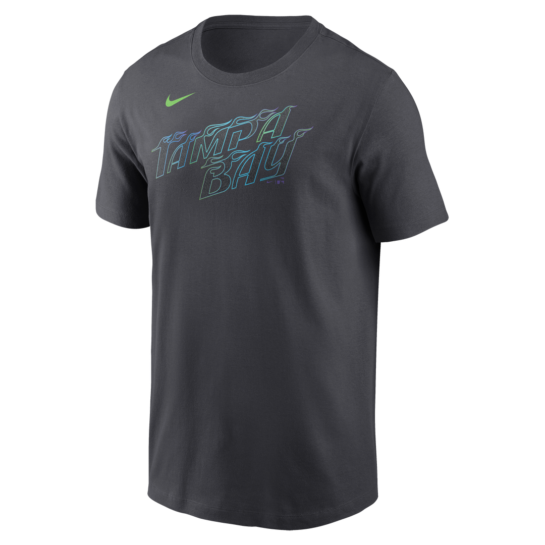 Rays Men's Nike Charcoal Grey City Connect Yandy Diaz Player T-Shirt