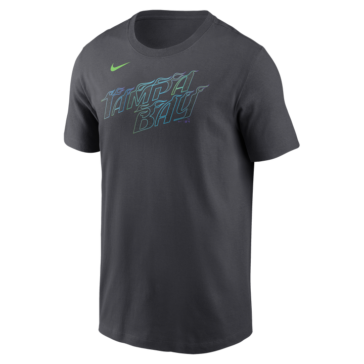 Rays Men's Nike Charcoal Grey City Connect Brandon Lowe Player T-Shirt
