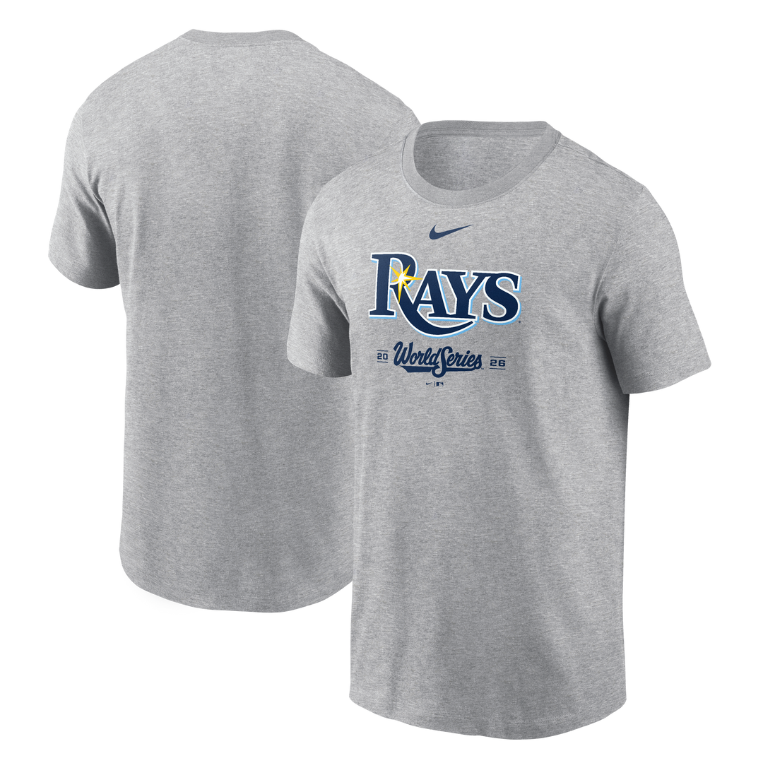 Rays Nike Gray 2026 World Series Wordmark T-Shirt