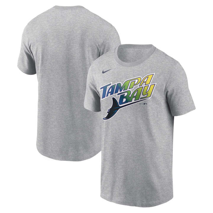 Rays Nike Road Gray Wordmark T-Shirt