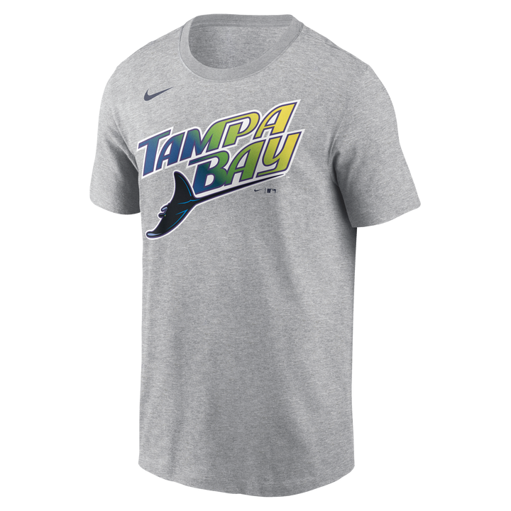 Rays Nike Road Gray Wordmark T-Shirt