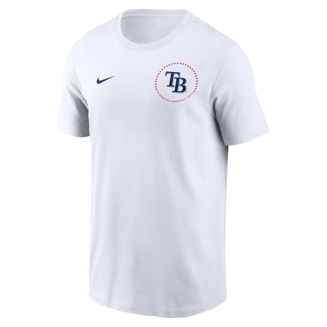 Rays Nike White Men's Celebrating America's 250th Logo T-Shirt