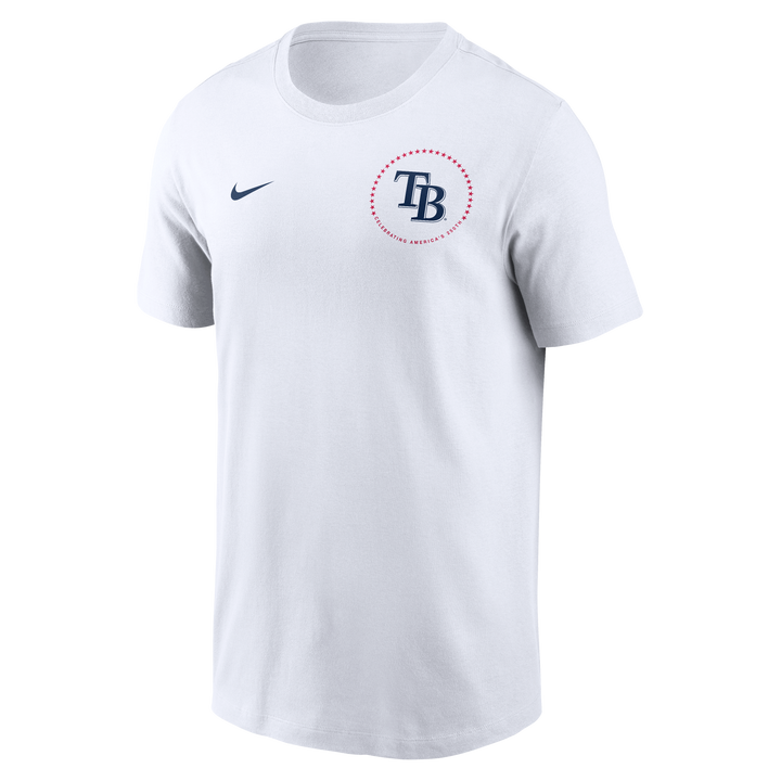 Rays Nike White Men's Celebrating America's 250th Logo T-Shirt