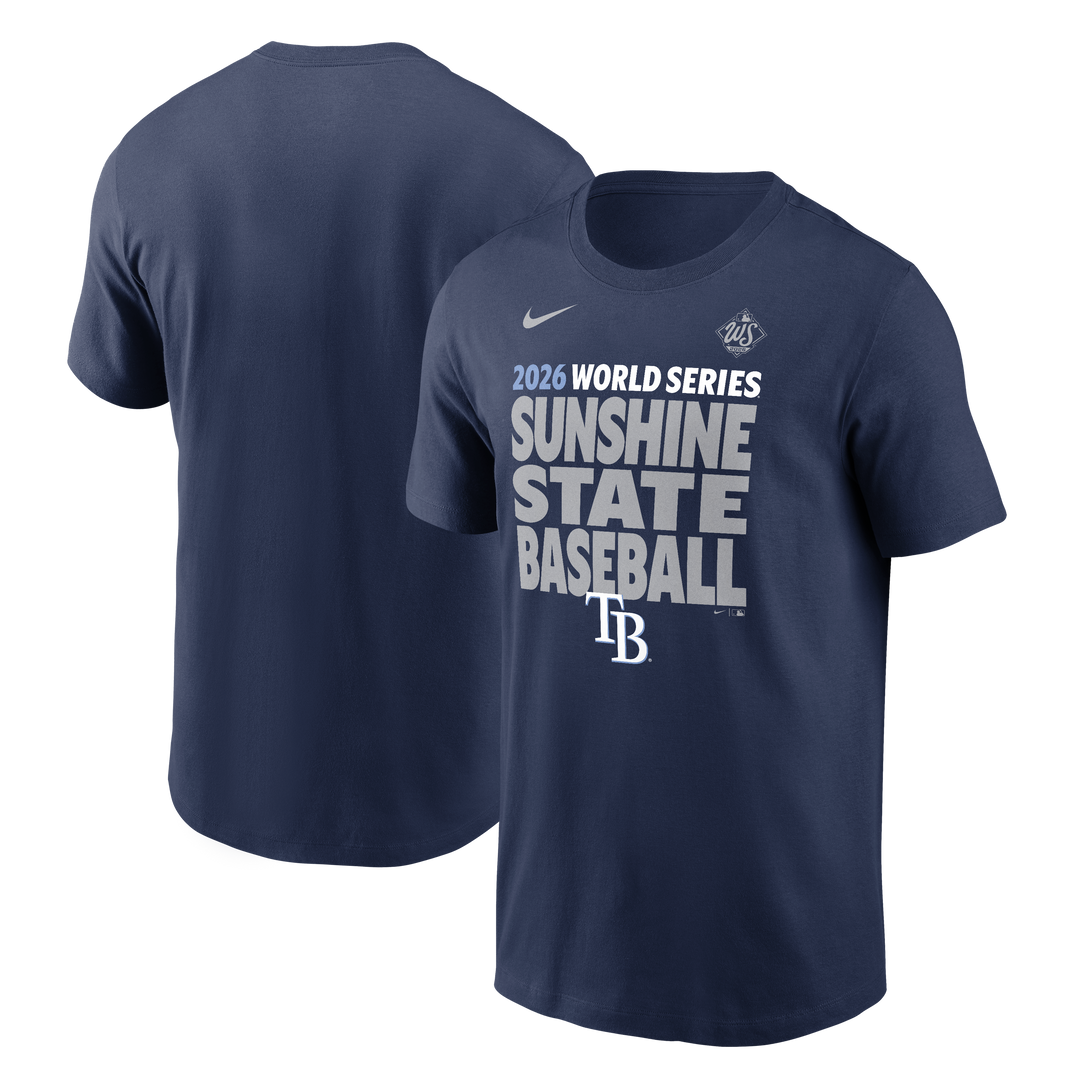 Rays Nike Navy 2026 World Series Sunshine State Baseball Cotton T-Shirt