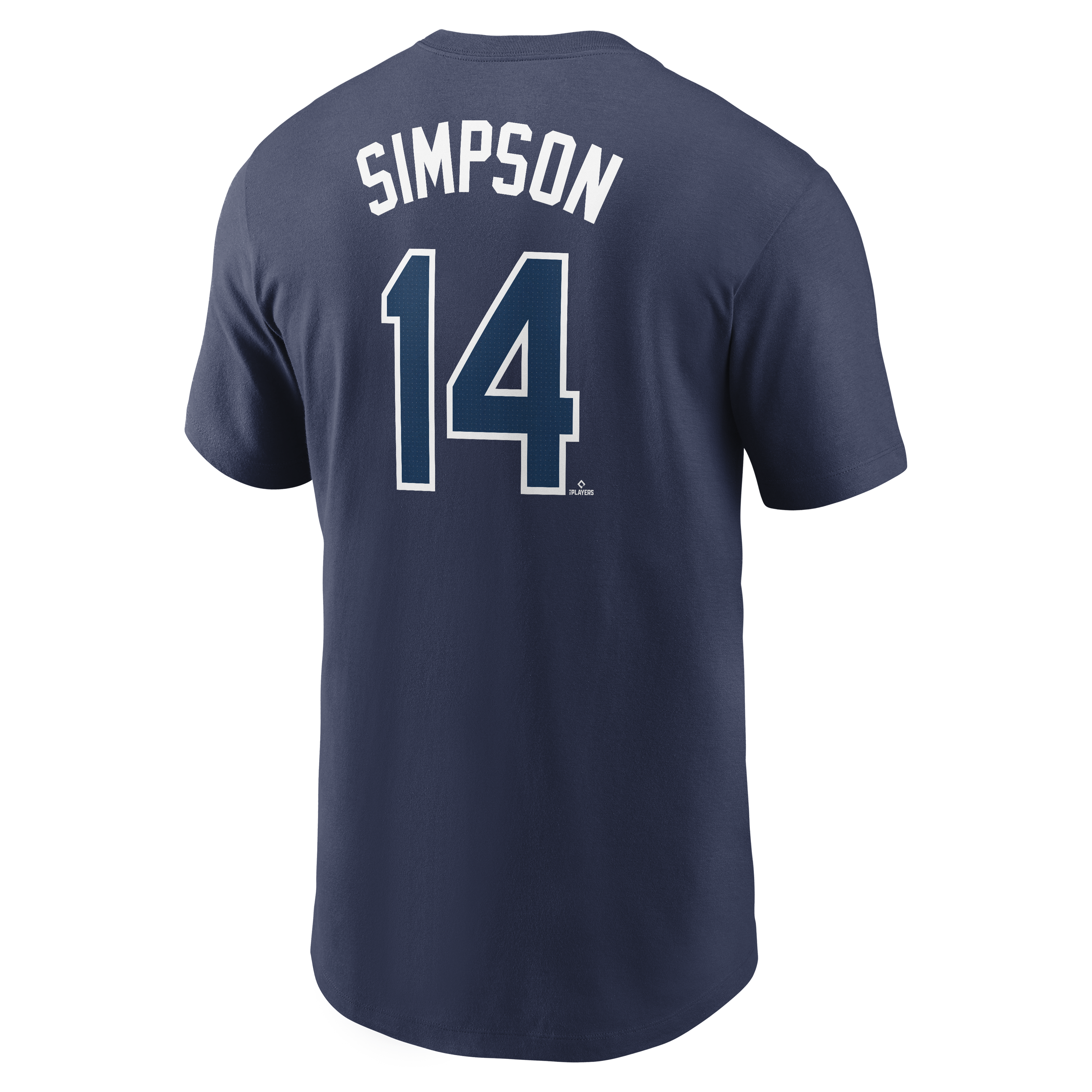 Rays Nike Navy Chandler Simpson 2025 Name and Number T-Shirt| The