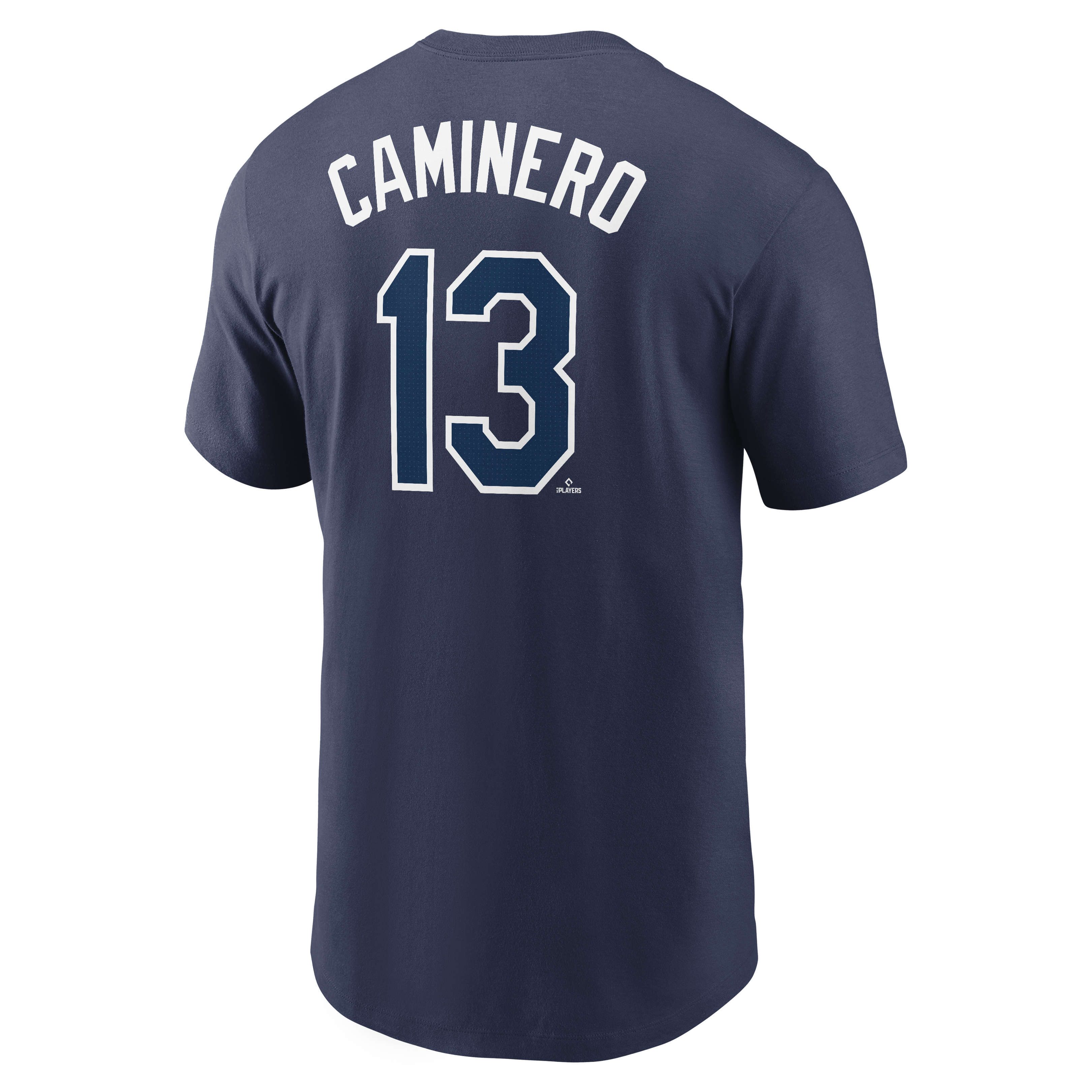 Rays Nike Navy Junior Caminero 2024 Name and Number T-Shirt| The