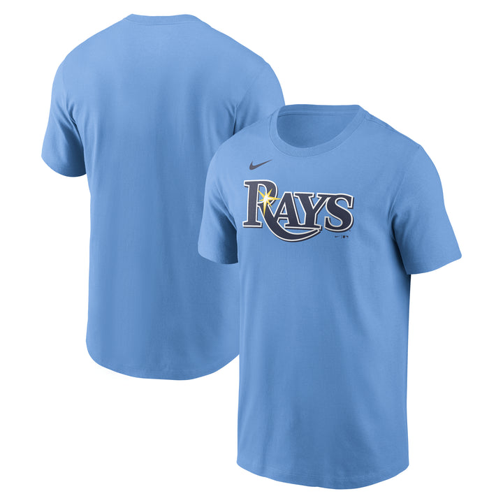 Rays Men's Nike Valor Blue Wordmark Dri Fit T-Shirt