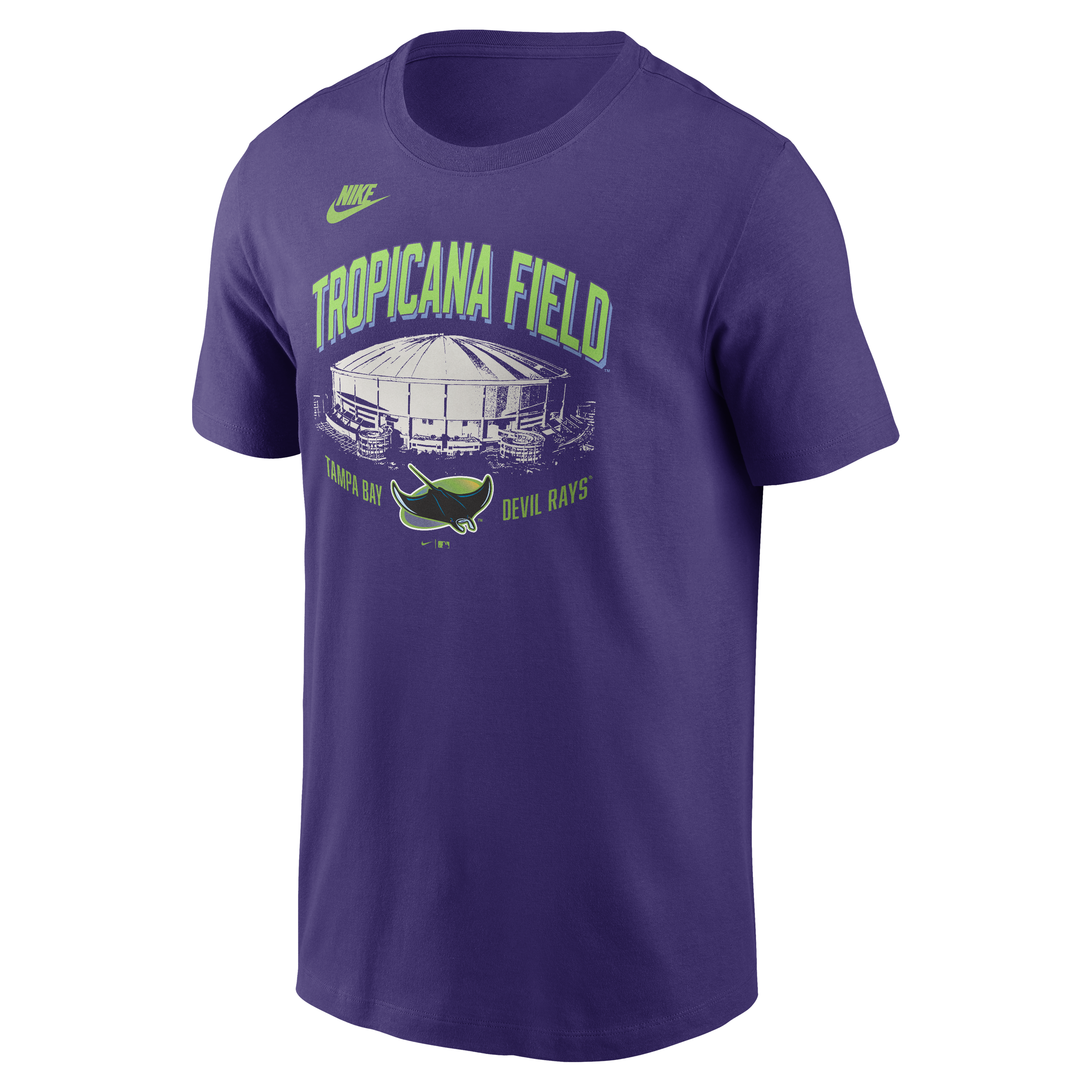 Rays Nike Purple Devil Rays Tropicana Field T-Shirt | The Bay Republic