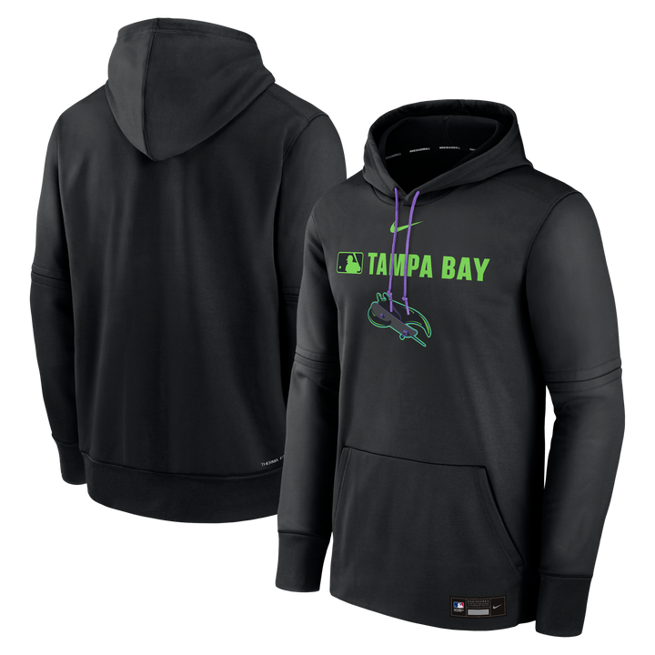 Rays Men's Nike 2025 Black City Connect Skateray Authentic Collection Therma Hoodie