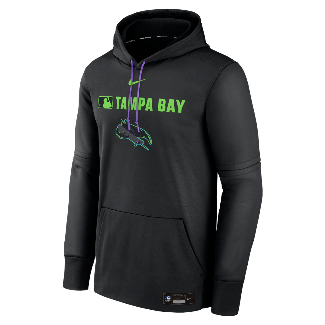 Rays Men's Nike 2025 Black City Connect Skateray Authentic Collection Therma Hoodie