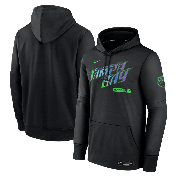 Rays Men's Nike Black City Connect Gradient Flames 2026 Authentic Collection Therma Hoodie