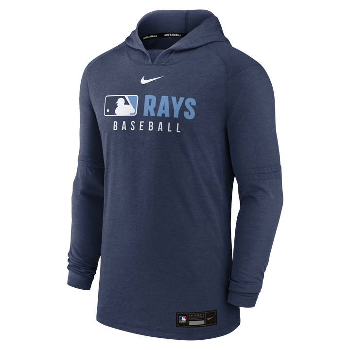 Rays Men's Nike 2025 Authentic Collection Navy Lightweight Pullover Hoodie