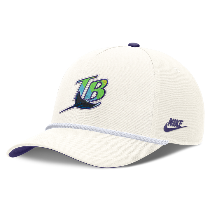 Rays Nike White Devil Rays Coop Rise Structured Cap