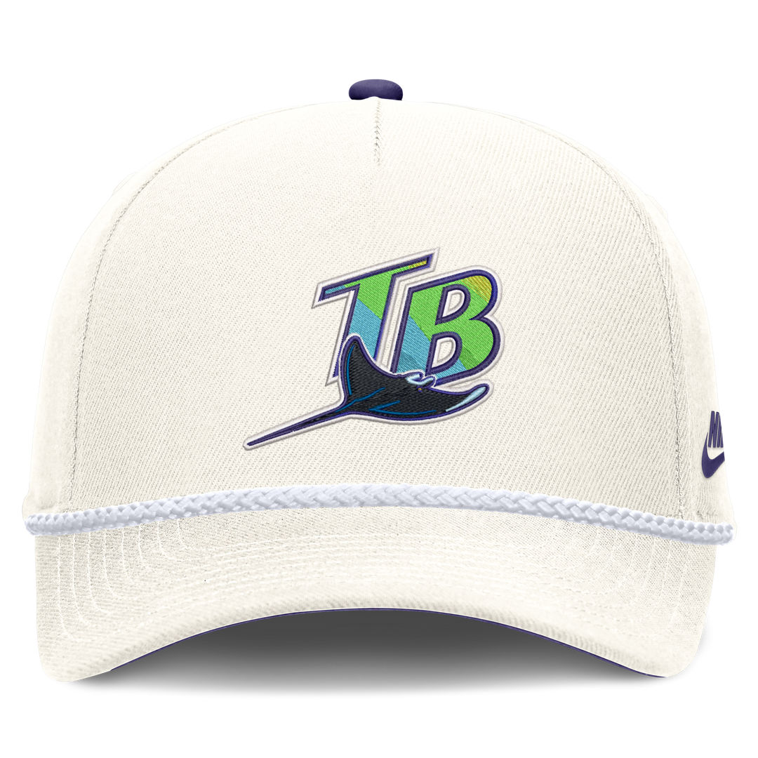Rays Nike White Devil Rays Coop Rise Structured Cap