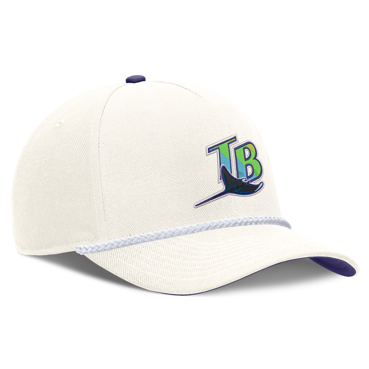 Rays Nike White Devil Rays Coop Rise Structured Cap