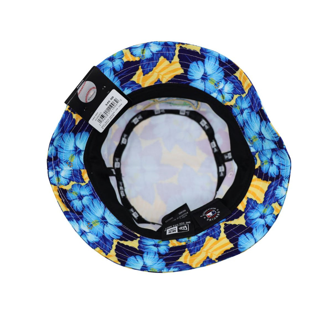 Rays New Era Yellow and Blue Devil Rays Floral Bucket Hat