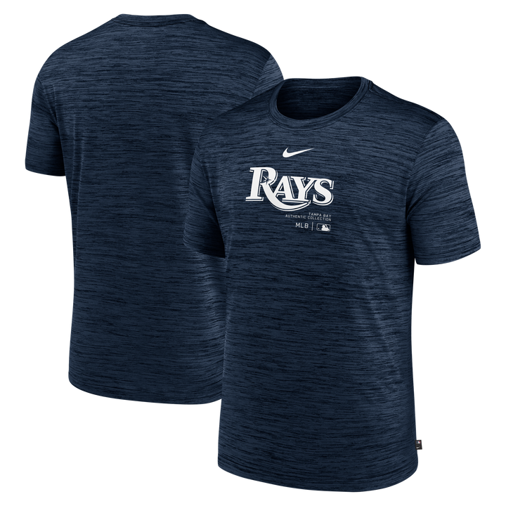 Rays Men's Nike Navy Wordmark Authentic Collection Practice Dri Fit T-Shirt