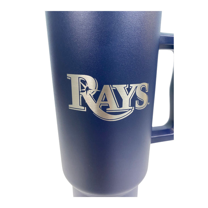 Rays Simple Modern Navy 40oz Wordmark Tumbler with Handle