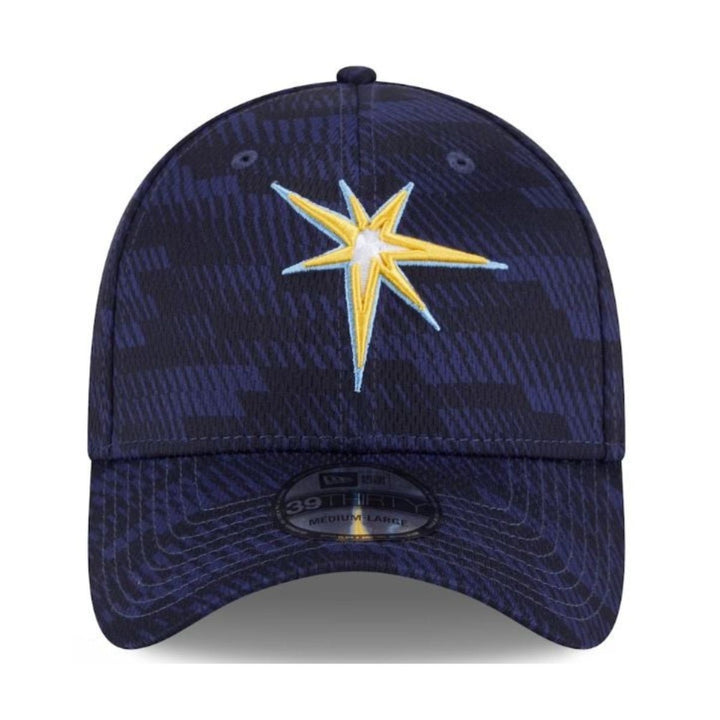 Rays New Era Navy Burst 2025 Clubhouse 39Thirty Flex Fit Hat