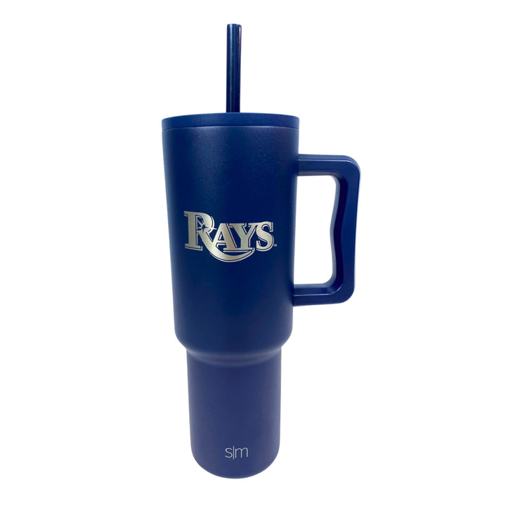 Rays Simple Modern Navy 40oz Wordmark Tumbler with Handle