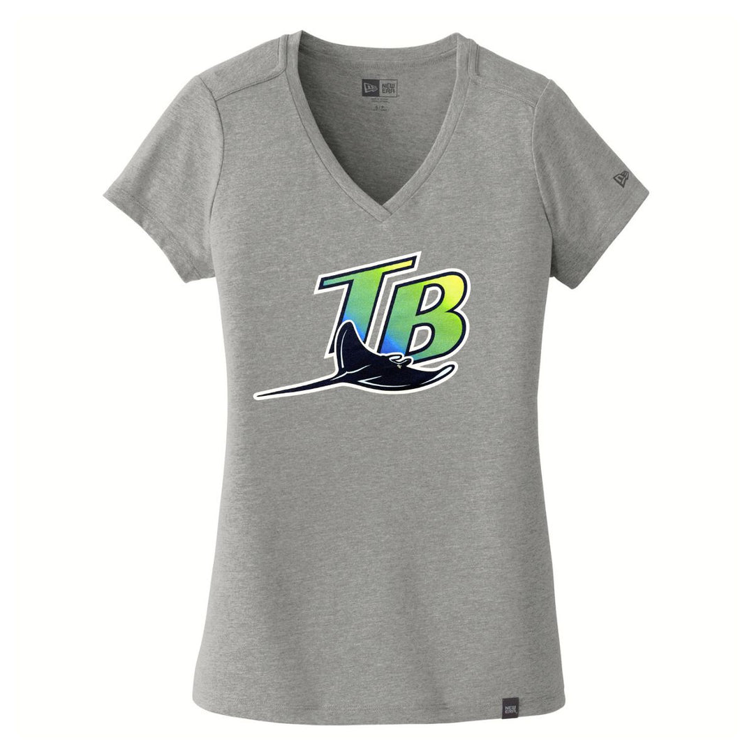 Rays Women's New Era Road Gray Logo T-Shirt