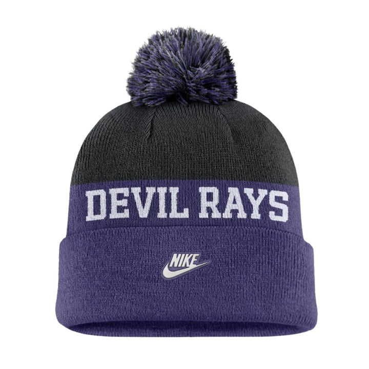 Rays Nike Purple Black Devil Rays Coop Peak Rewind Knit Hat