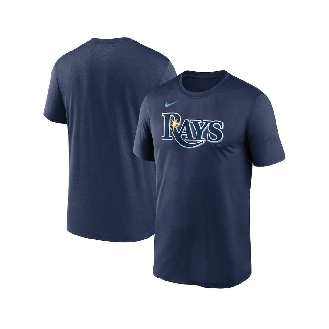 Rays Men's Nike Navy Blue Wordmark Fuse Dri Fit T-Shirt