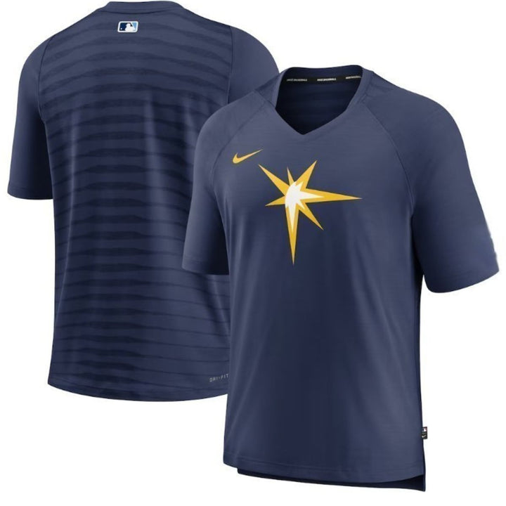Rays Men's Nike Navy Dri-Fit Authentic Collection Pregame Performance Top
