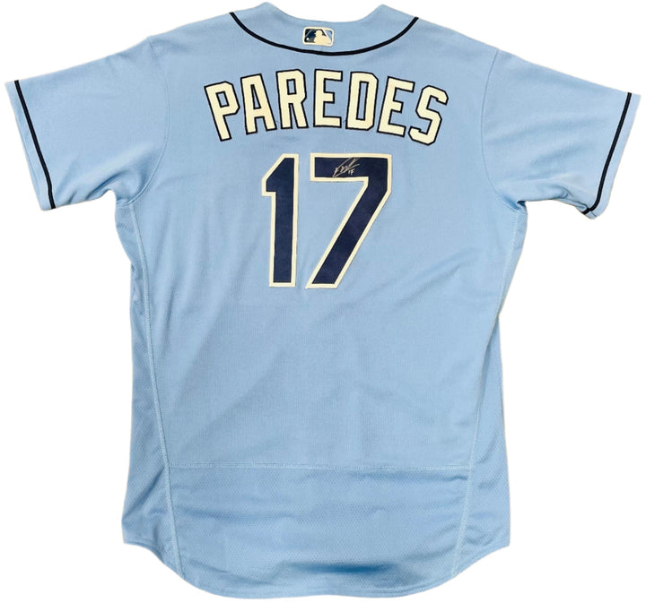 Rays Isaac Paredes Team Issued Authentic Autographed Burst Jersey