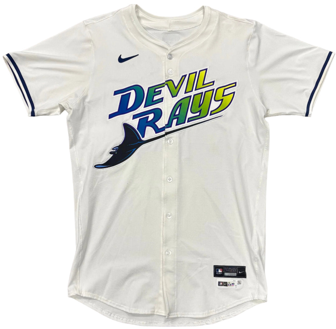 Rays Ryan Pepiot Team Issued Authentic Autographed Devil Rays Jersey