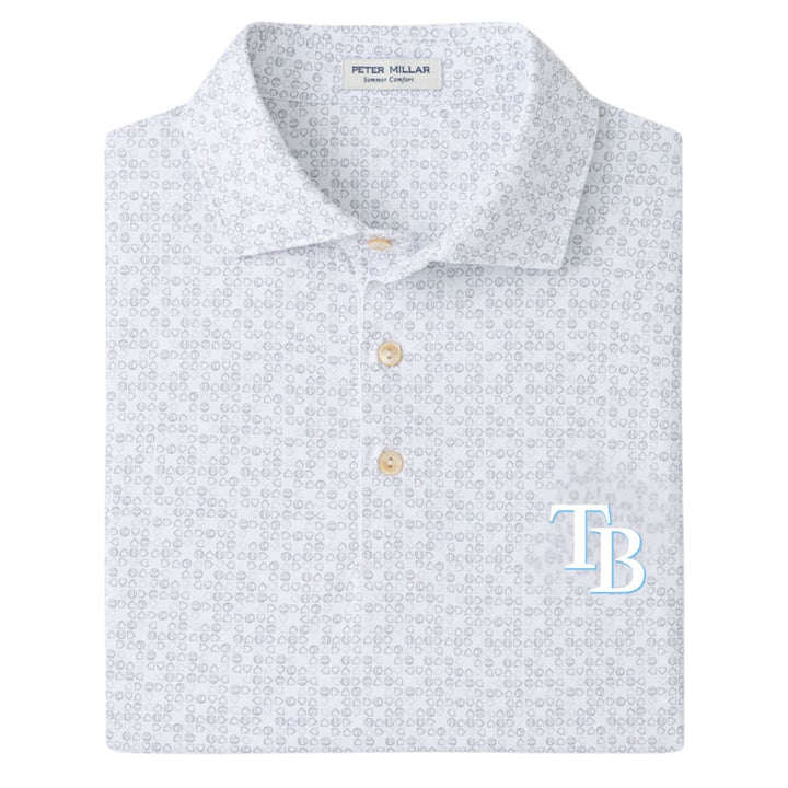 Rays Men's Peter Millar TB White Bases Loaded Polo