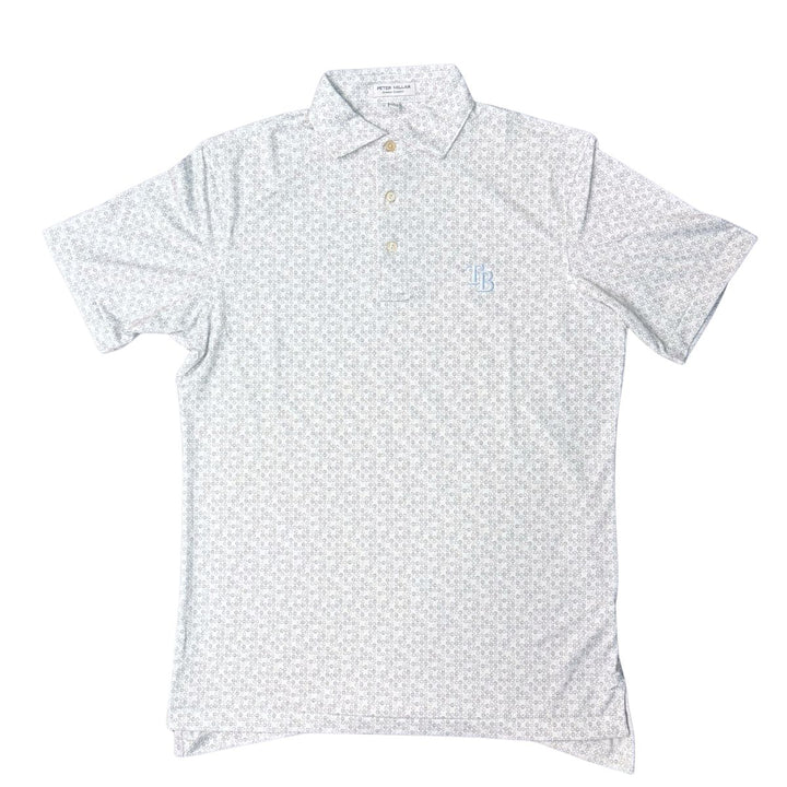Rays Men's Peter Millar TB White Bases Loaded Polo