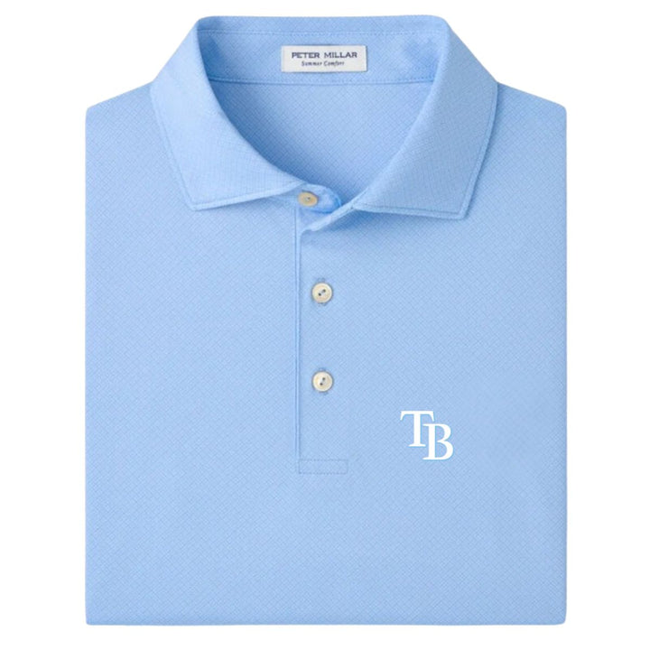 Rays Men's Peter Millar TB Light Blue Hugo Polo