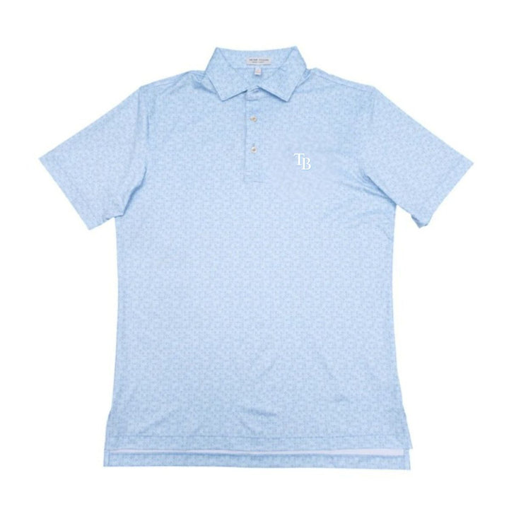 Rays Men's Peter Millar TB Light Blue Bases Loaded Polo
