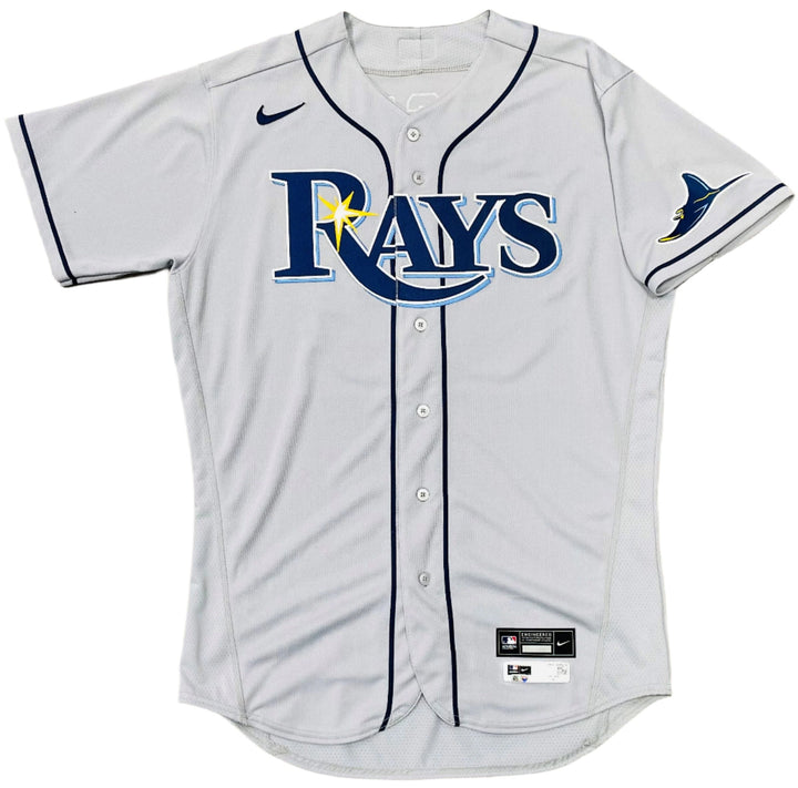 Rays Colin Poche Team Issued Authentic Autographed Gray Jersey