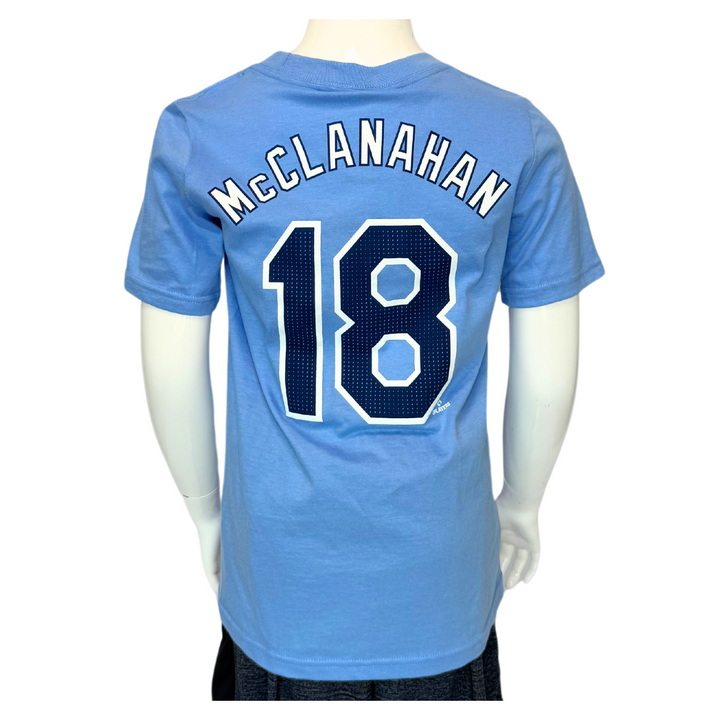 Rays Nike Youth Columbia Blue Fuse Shane McClanahan Tee