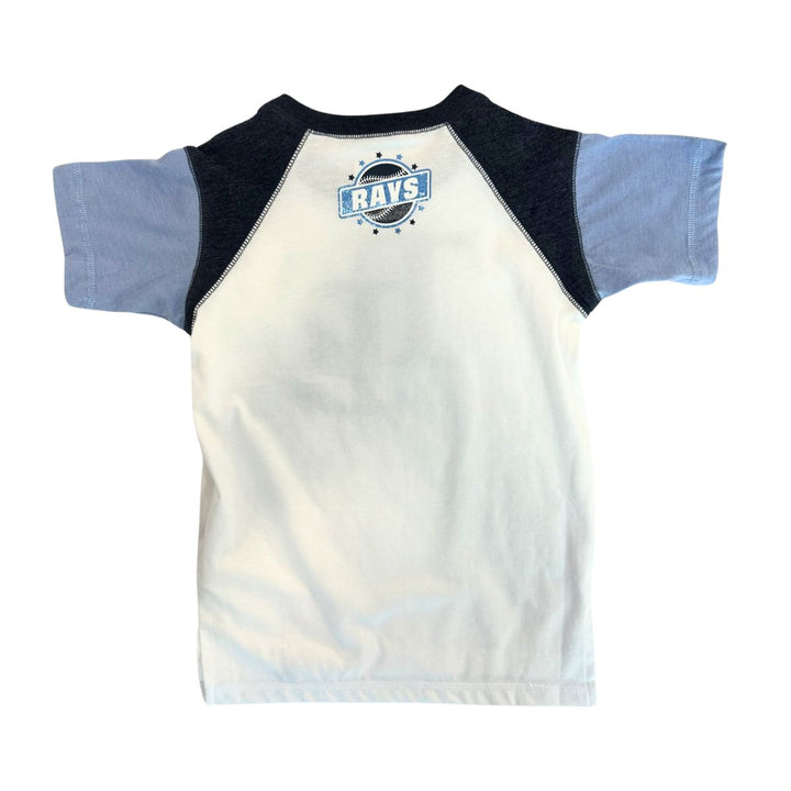 Rays Youth New Era White Navy TB Glitter Raglan T-Shirt