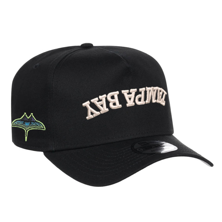 Rays New Era Black City Connect Tampa Bay Skyray Side Patch Upside Down 9Forty Hat