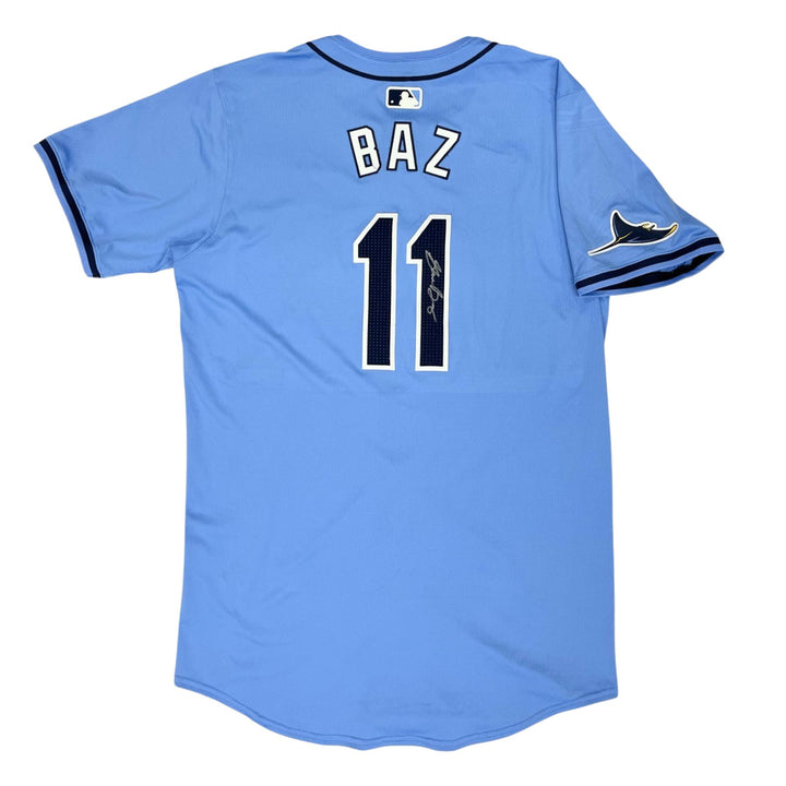 Rays Shane Baz Team Issued Authentic Autographed Burst Jersey