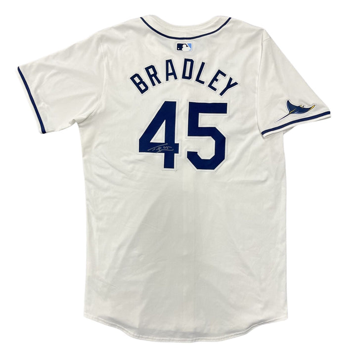Rays Taj Bradley Team Issued Authentic Autographed White Jersey