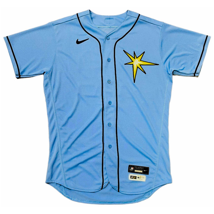 Rays Taj Bradley Team Issued Authentic Autographed Burst Jersey