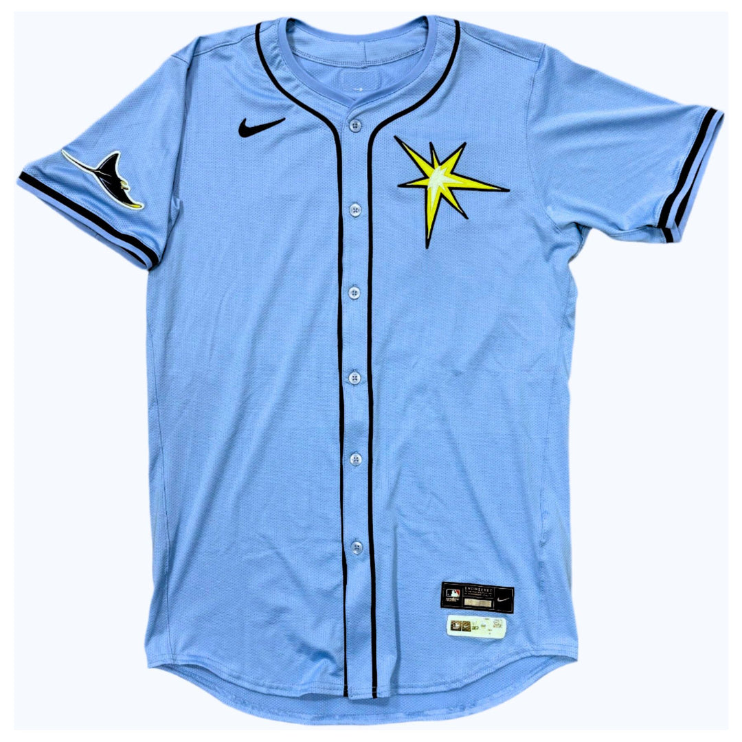 Rays Drew Rasmussen Team Issued Authentic Autographed Burst Jersey