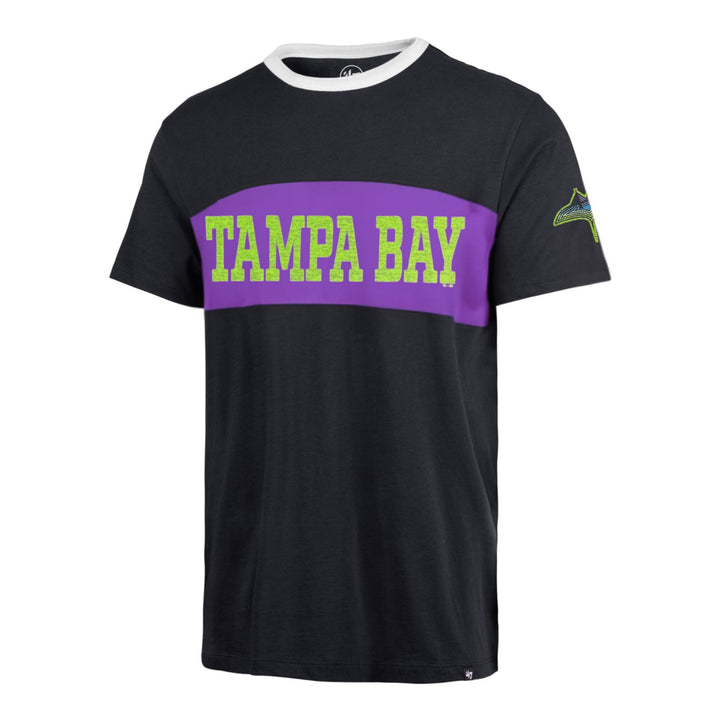 Rays Men's '47 Brand Black City Connect Tampa Bay Ringer Tee