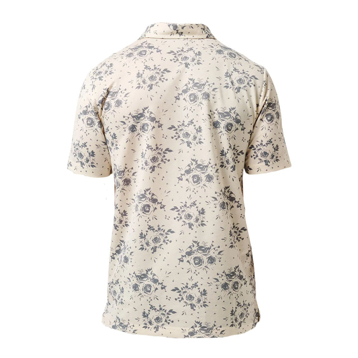 Rays Men's Travis Mathew Tan Wordmark Local Forecast Button Up Shirt