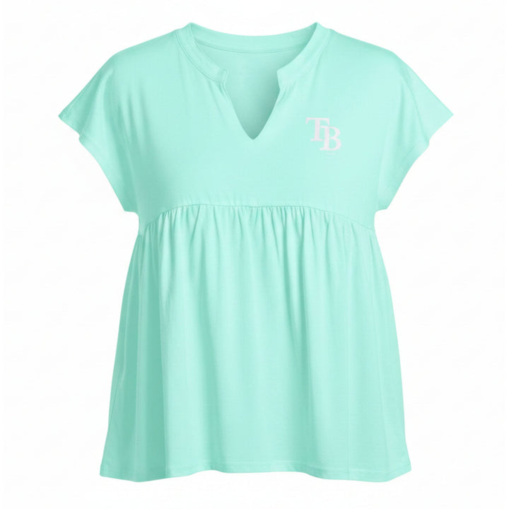 Rays Women's Margaritaville Seafoam TB Split V-Neck Blouse