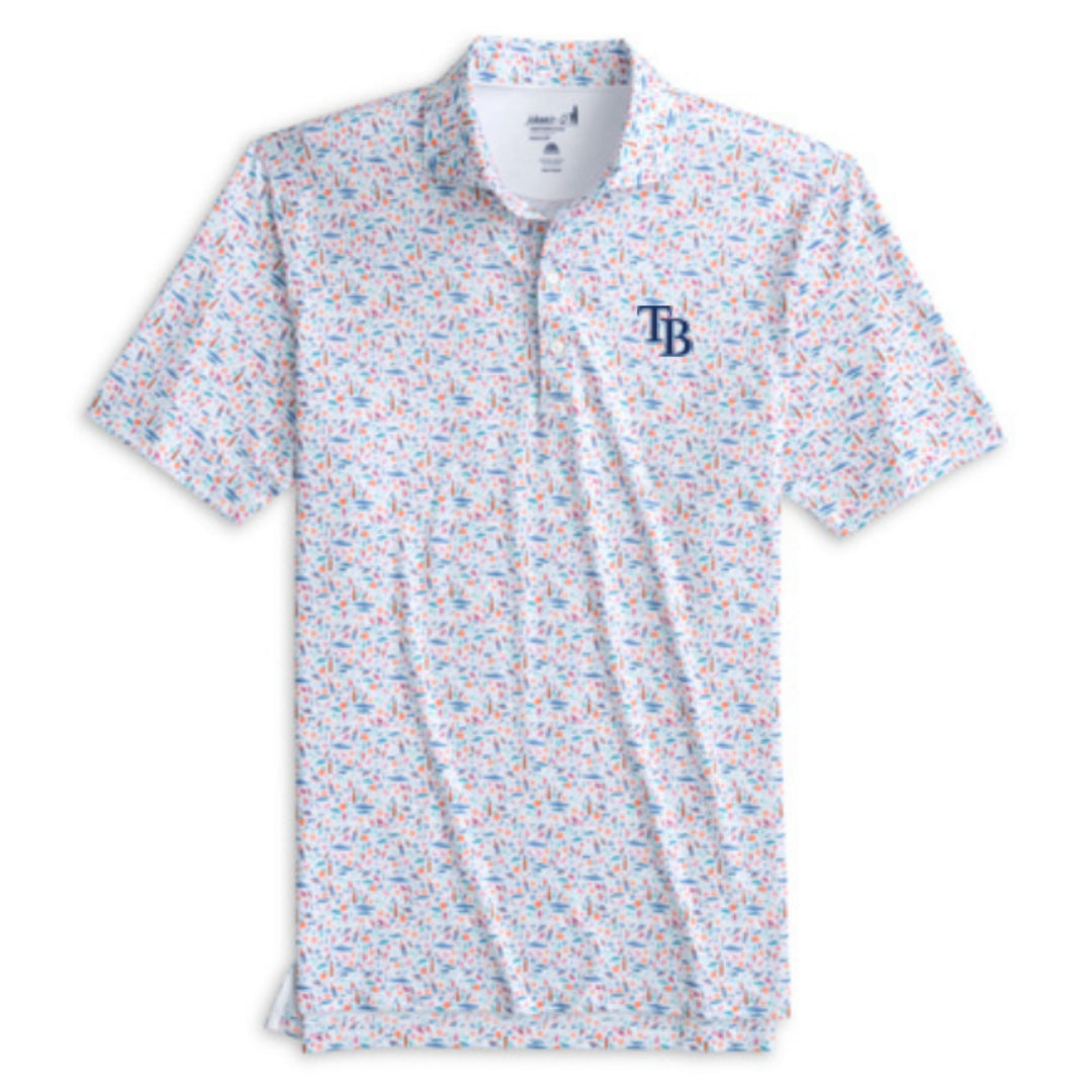 Rays Men's Johnnie-O White Sunshine State Florida TB Polo Shirt