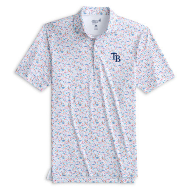 Rays Men's Johnnie-O White Sunshine State Florida TB Polo Shirt