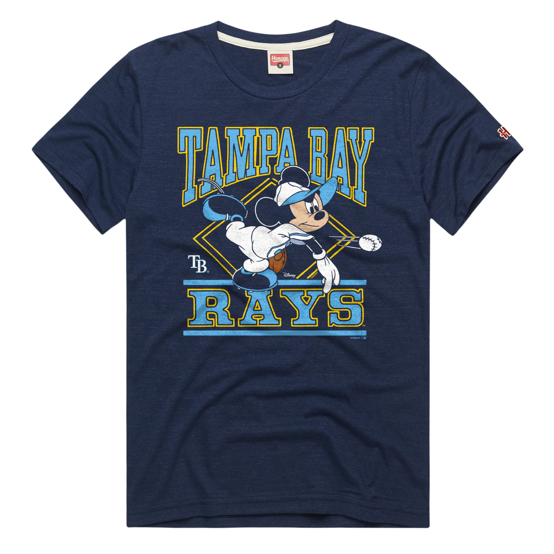 Rays Men's Homage Navy Mickey Mouse T-Shirt